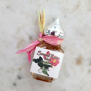 French Somali Rose in a 10 ml Gift Bottle with Sari Ribbon Embellishment and a pointed shiny cap. Gorgeous and Unisex!