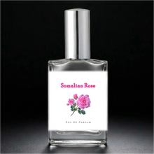 Load image into Gallery viewer, Somalian Rose Perfume Bottle in 1 oz and 2 oz Eau de Parfum. A luxury perfume travel bottle.