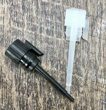 Load image into Gallery viewer, Tiny beauty supply sample vial plugs come in black and opaque for your business can be used for essential oils, perfume oils and cologne vials.