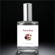 Cargar imagen en el visor de la galería, Velvet Rose Eau de Parfum in a 1 oz or 2 oz glass perfume bottle. A great travel perfume.