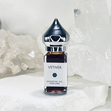 Load image into Gallery viewer, 5 ml Gift Bottle of Vetiver Essential Oil Perfume  makes the perfect gift for him or gift for her for any occasion gift.