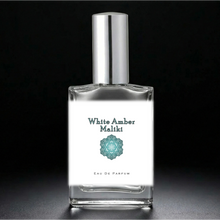 Load image into Gallery viewer, White Amber Maliki Perfume Bottle with a silver cap. An atomizer spray perfume. 