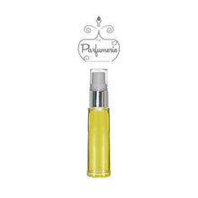 Load image into Gallery viewer, 10 ml yellow glass perfume bottle with silver shiny spray collar, white pump, clear cap