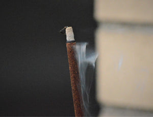 CLOSEUP OF INCENSE BURNING. STICK CAN BE RE-LIGHTED MANY TIMES 