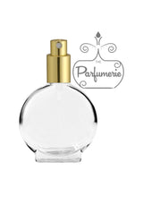 Load image into Gallery viewer, Perfume Bottle. Atomizer Bottle with Gold Sprayer Top with matching over cap. Spray bottle for Perfume Oils, Essential Oils, Fragrance Oils and Room Sprays.