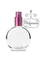Load image into Gallery viewer, Perfume Bottle. Atomizer Bottle with Purple Sprayer Top with matching over cap. Spray bottle for Perfume Oils, Essential Oils, Fragrance Oils and Room Sprays.