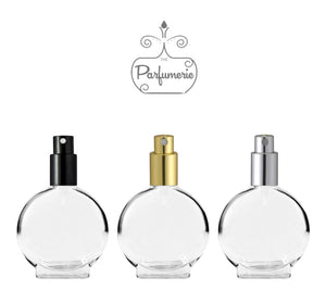 Perfume Bottles. Atomizer Bottles with Black, Gold and Silver Sprayer Tops with matching over caps. Spray bottles for Perfume Oils, Essential Oils, Fragrance Oils and Room Sprays.