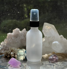 Load image into Gallery viewer, 2 oz. Fine Mist Perfume Bottle comes frosted with a black sprayer top. It can hold Perfume Oils or an Perfume Oil Blend of your choice for yourself or a Celebration Favor at a Wedding or Shower!