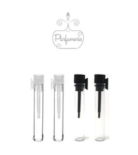 Load image into Gallery viewer, 8x45 Glass Vials 1 ml size. Clear glass with a natural/opaque wand or black.