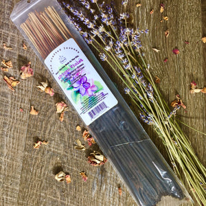 11 inch African Violet Natural Joss Incense Sticks. Custom exclusive fragrance