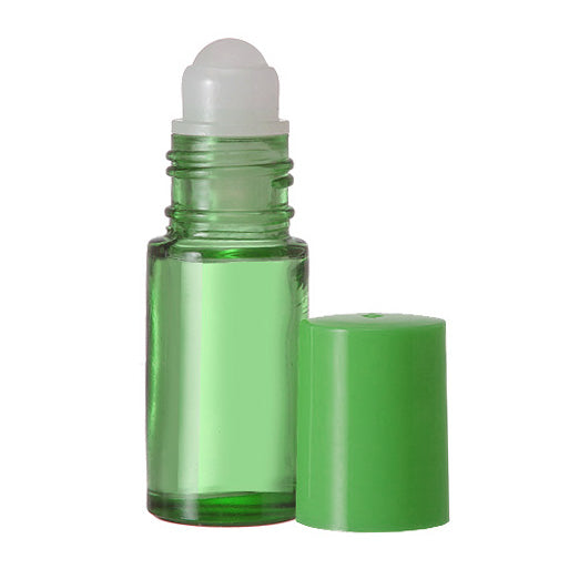Green Glass Roll On Bottles - 5 ML