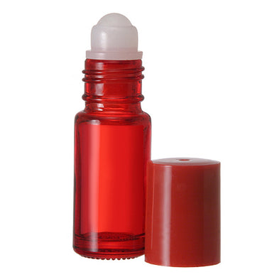 Botellas Roll On de Vidrio Rojo - 5 ML