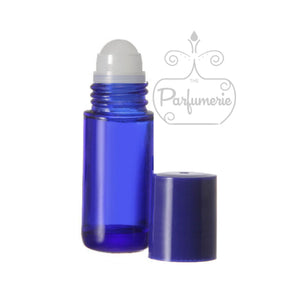 1 30 ML GLASS ROLL ON BOTTLE IN THE COLOR BLUE