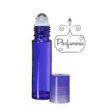 Load image into Gallery viewer, Blue 10 ml Glass Roll On Bottle with stainless steel roller inserts and Blue caps