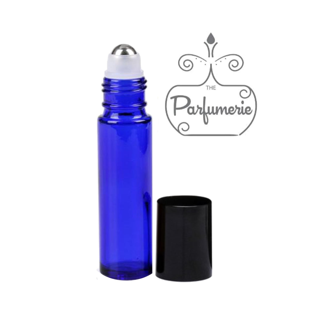 Cobalt Roll On Bottle with Steel Insert and Black Cap