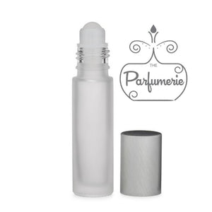 Frosted 10 ml Roller Bottle with Plastic Inserts and Silver Brushed Caps