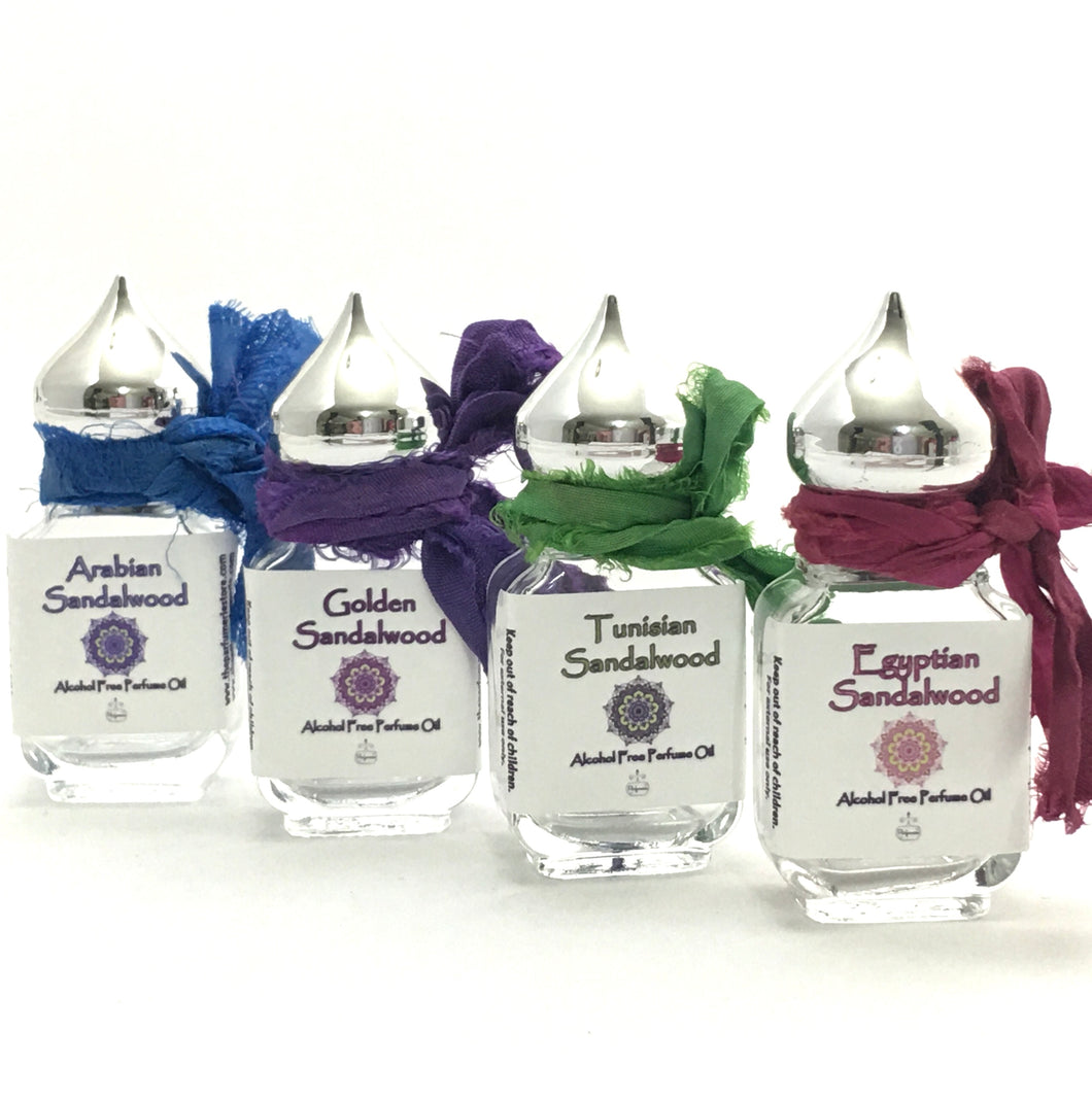 Sandalwood Sampler Perfume Bottle set. The perfect Unisex Gift! Great for a Travel Size Perfume too!