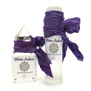 White Amber Perfume Oil 10ml Gift Bottle and 10 ml Roll on bottle.