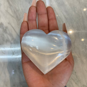 XL Selenite Crystal Heart