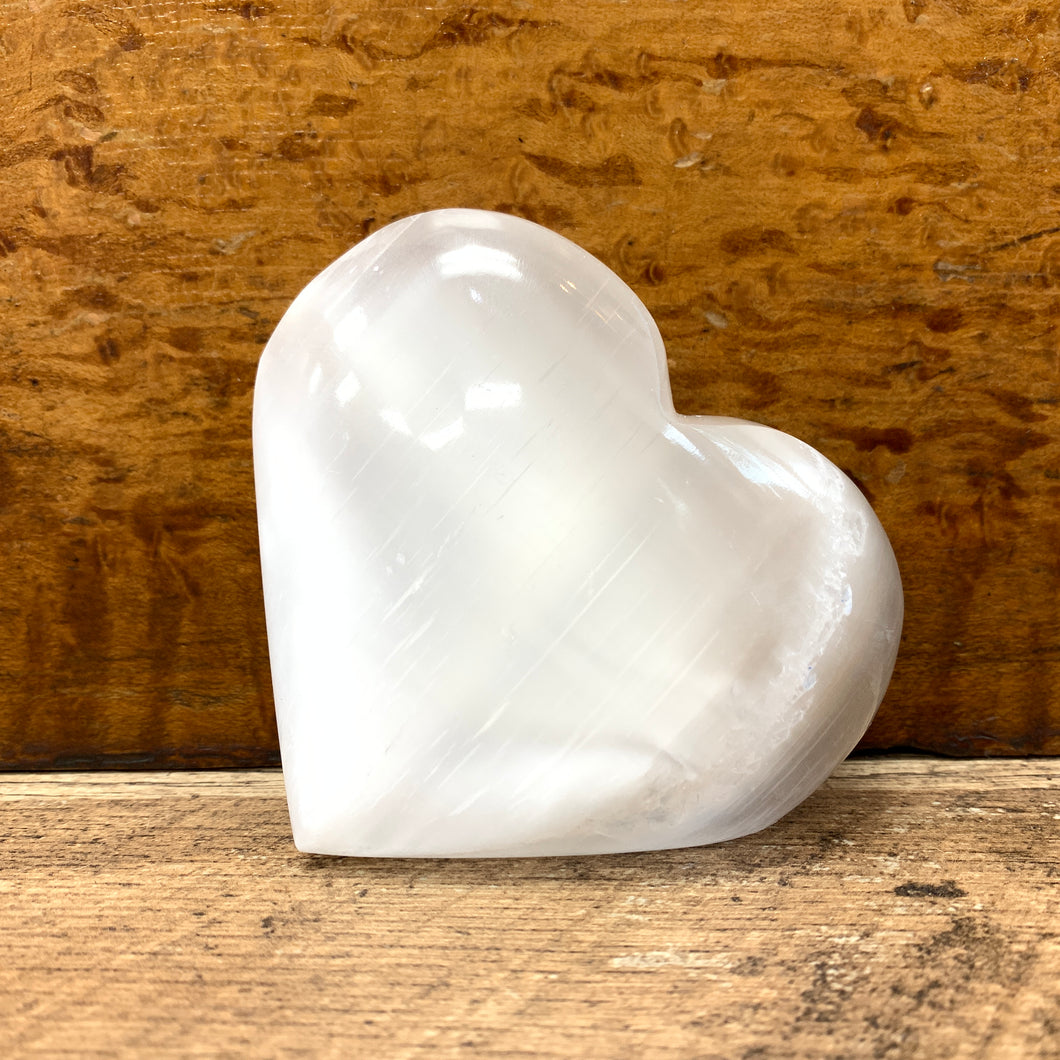 XL Selenite Crystal Heart