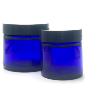 1 oz. Cobalt Glass Straight Side Jar- Cosmetic Jar