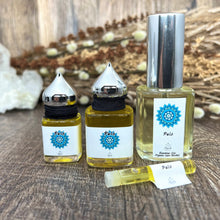 Load image into Gallery viewer, Palo Essential Oil Perfume is offered by The Parfumerie in 30 ml Parfum Extrait Concentrate with certified organic cane alcohol, 15 and 8 ml Gift Bottles and 1 ml Sample Vial to try.