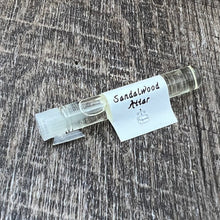 Load image into Gallery viewer, 1 ml sample vial of our Sandalwood Essential Oil Perfume is perfect for testing out a new essence.  This is alcohol-free and long lasting. 