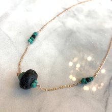 Load image into Gallery viewer, Turquoise and Black Lava Beads