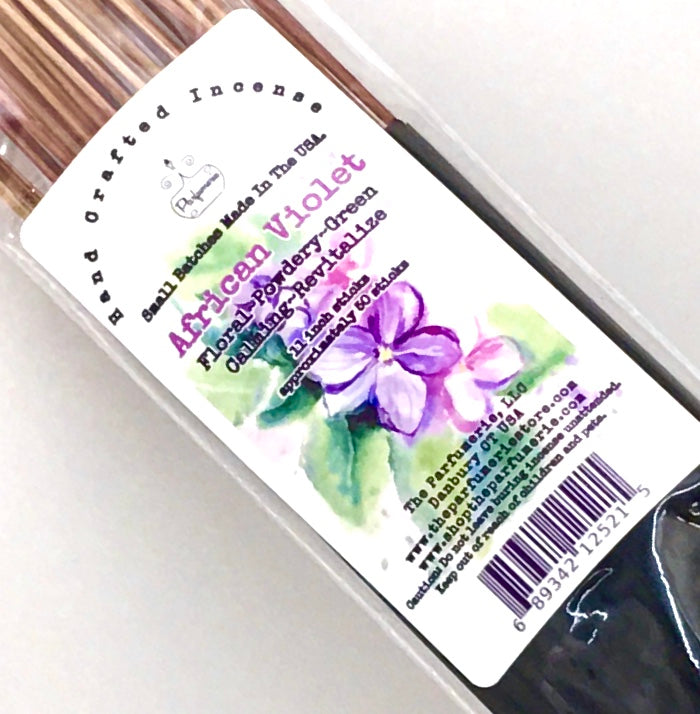 11 inch African Violet Natural Joss Incense Sticks. Custom exclusive fragrance