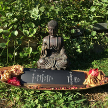 Cargar imagen en el visor de la galería, A beautiful Gift Idea. A Buddha statue Incense Holder behind a couple Gift Boxed Essential Oil Incense. The Perfect Gift!