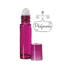 Load image into Gallery viewer, Purple 10 ml Perfume Roller Bottle with Plastic Insert and Purple Cap