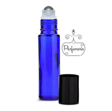 Load image into Gallery viewer, COBALT Glass Roll On Bottles - 10 ml - Stainless Steel Rollerball Inserts - 1/3 oz.