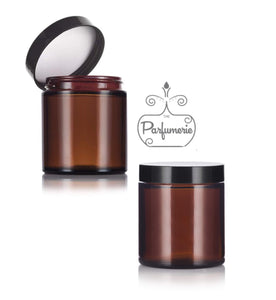4 oz. Amber straight sided cosmetic jar with lined lid options. High quality UV proof glass. Safe for all essential oil products