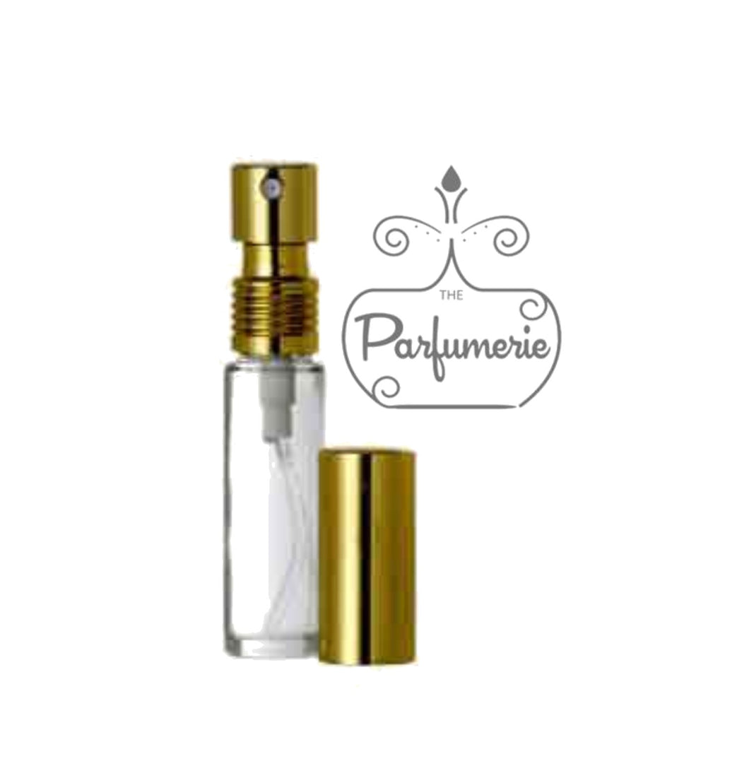 Perfume Bottles. 10ml Perfume Spray bottle. Clear Glass with Gold Atomizer Sprayer Top and Over Cap for Perfume Oils, Essential Oils or Fragrance Oils.