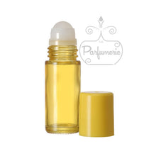Load image into Gallery viewer, 30 ML ONE OZ GLASS ROLLER BALL BOTTLE EXTRA LARGE IN SUNSHINE YELLOW WITH MATCHING YELLOW CAP AND ROLLER BALL APPLICATOR