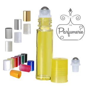 Yellow Roll On Bottle with Stainless Steel Rollerball Insert and color Cap options