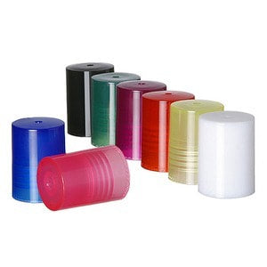 Color plastic caps in pink blue white yellow red purple green and black 17 MM fits 5 ml and 10 ml Perfume oil roll on bottle at The Parfumerie Store